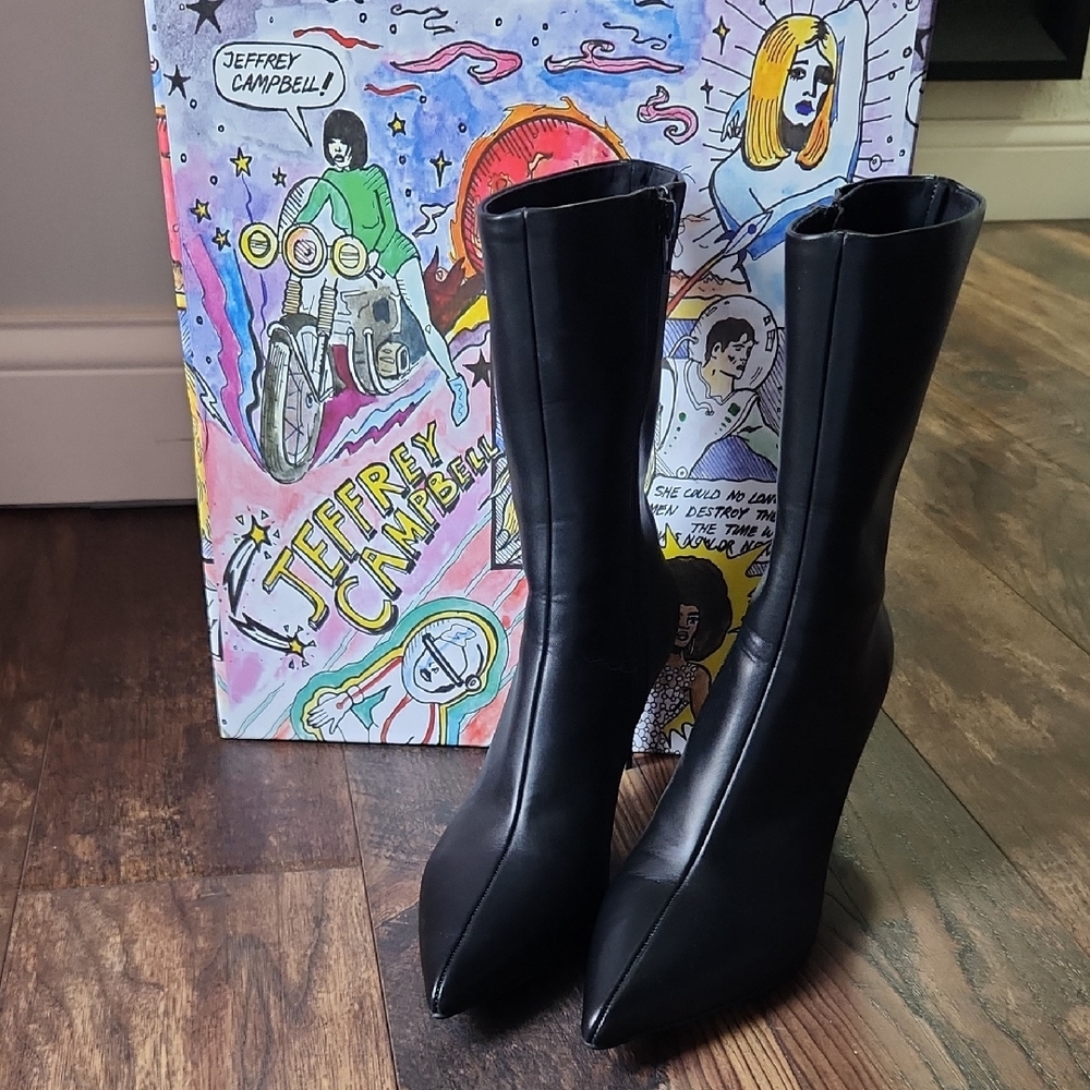Jeffrey Campbell From Dusk Til Dawn Black Heeled Boots